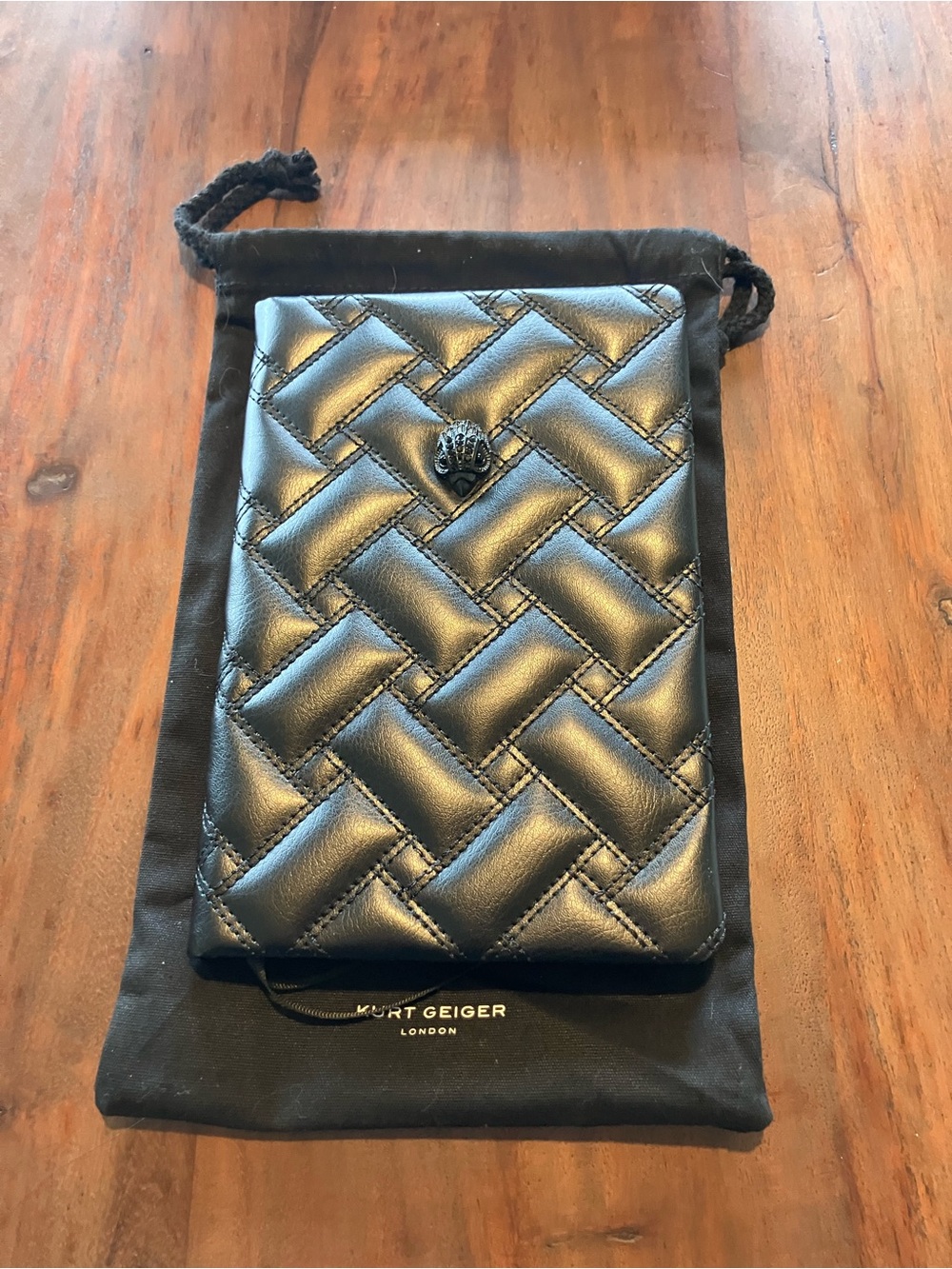 Kurt Geiger Black Quilted notebook